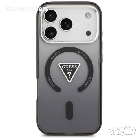 Оригинален кейс Guess IML Gradient Triangle Logo, За iPhone 17 Pro Max (6.9), Черен, снимка 2 - Калъфи, кейсове - 54203813