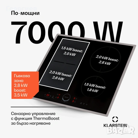 Delicatessa Prime 60cm индукционен котлон 4 Зони за Готвене Черно, снимка 4 - Котлони - 54223959