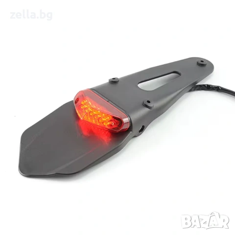 Заден калник за мотор с LED стоп 12V – Ендуро/Мотокрос опашка, ABS, черен, 33x11 см 10135, снимка 11 - Друга електроника - 54658782