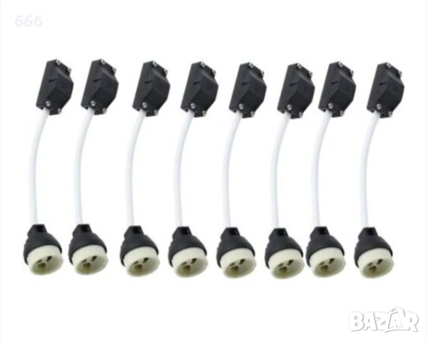Комплект от 8 керамични GU10 фасунги 2A 250V