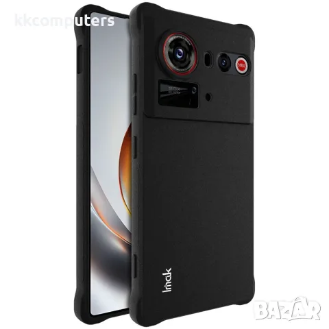 IMAK за ZTE nubia Z80 Ultra 5G Airbag Удароустойчив TPU Калъф със Скрийн Протектор – Матов Черен