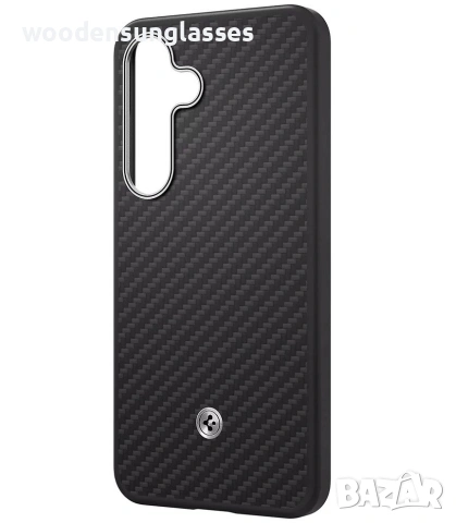 Кевларен карбон калъф кейс Spigen Enzo Aramid MagSafe Black Silver Case за Samsung Galaxy S25+, снимка 12 - Калъфи, кейсове - 55184803