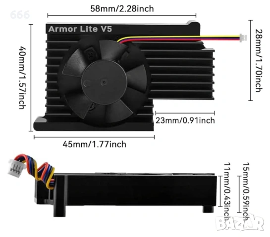 Охлаждане за Raspberry Pi 5 4GB/8GB, снимка 2 - Друга електроника - 54261389