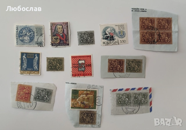Лот португалски пощенски марки (около 20 броя, 1950-1970-те, ползвани) 
