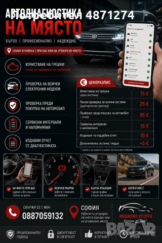 Автодиагностика на автомобили – София
