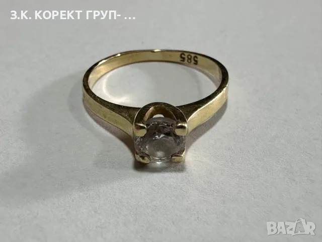 Златен дамски пръстен 14K – 1,94гр - Размер 48, снимка 6 - Пръстени - 55310995