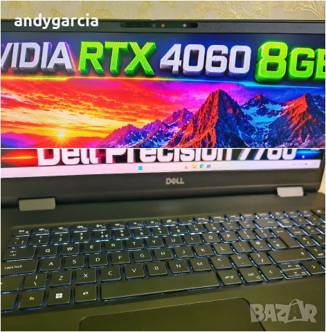 Dell Precision 7780/Core i7-13850HX/NVidia RTX Ada 2000 8GB/16GB RAM/512GB SSD/17.3 100% DCI-P3, снимка 11 - Лаптопи за работа - 55493825