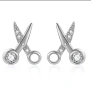 Сребърни Обеци Ножици - за фризьор или дизайнер , снимка 3