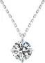 Дамско колие KRKC&CO с моисанит, диамантена висулка 0.5 CT, 14K/бяло злато, стерлингово сребро, снимка 1