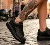 👟 Дамски Сникърси 💫Alexander McQueen💫 - Цвят Черно с Камъчета, снимка 2