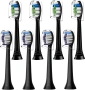 Резервни глави за четка Philips Sonicare, комплект от 4 избелващи + 4 прецизно почистващи, черни, снимка 1
