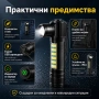 Акумулаторен LED челник за глава и ръчен фенер 2в1 за риболов къмпинг лов туризъм работа аварии, снимка 7