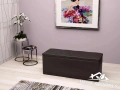Табуретка ракла с място за съхранение 100x35x37 см тапицерия кожа, снимка 1