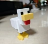3D minecraft chicken Пикселна фигурка статуетка Пиле Майнкрафт за игра и украса торта играчка, снимка 2