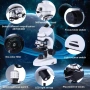 НОВ Комбиниран бинокулярен микроскоп, окуляри WF10x и WF25x, увеличение 40X-1000X, LED светлина, снимка 5