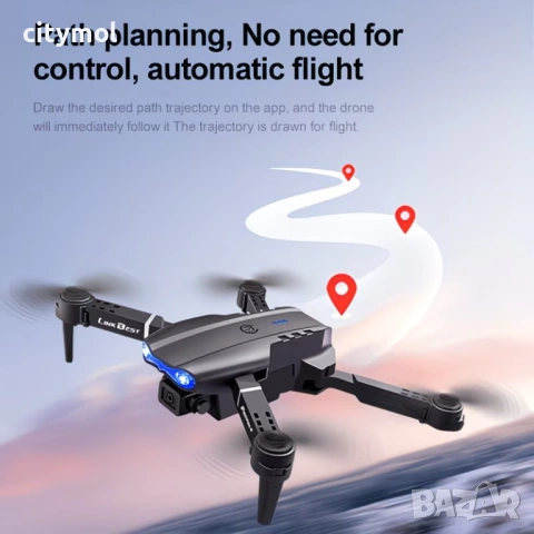 Дрон E99 PRO с две камери, Wi Fi връзка, 3 батерии, APP за управление, снимка 7 - Дронове и аксесоари - 54084221