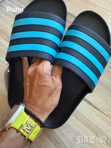 Чисто нови оригинални сини чехли Adidas !  43 н, снимка 8 - Мъжки чехли - 54723264