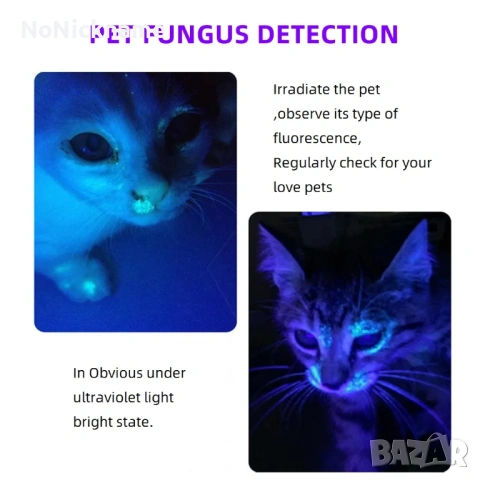 Alonefire 365nm UV Фенер акумулаторна флуоресцентна лампа за откриване на петна, течове масло, пари, снимка 14 - Лед осветление - 52662592