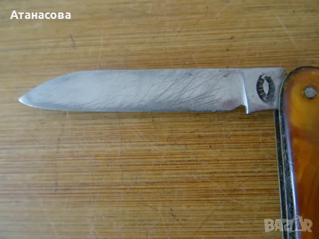 Джобно ножче с 3 инструмента кехлибар, снимка 4 - Ножове - 55414308