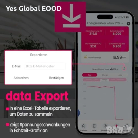 TONGOU WiFi електромер 50A LCD Smart Switch, снимка 8 - Друга електроника - 54629827