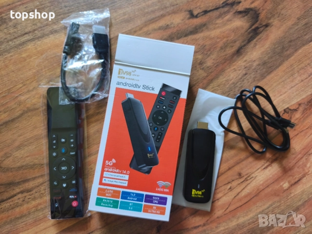 Нов на Български TV98 Android TV 14 Ultra HD 4K 8K 2GB RAM 16GB ROM Двубандов WiFi 5G  