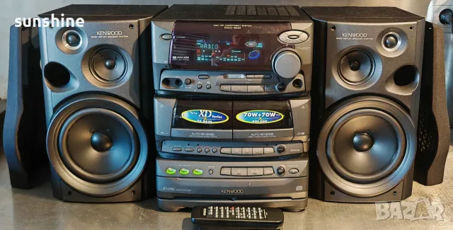 Kenwood RXD-500 2x100W, 3 CD changer, A/B cassette deck, AUX, 3-way Bass-reflex колони, снимка 2 - Аудиосистеми - 55292825
