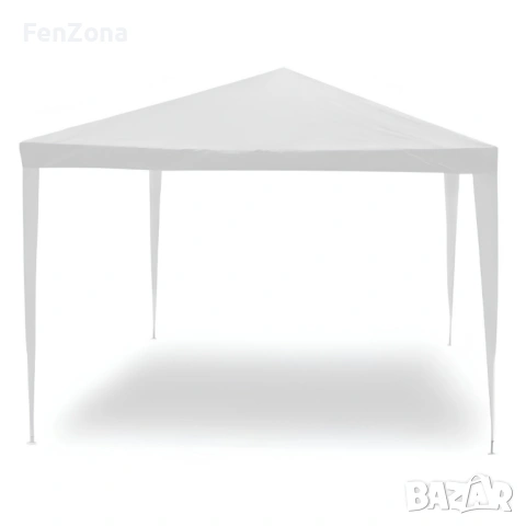 Градинска шатра тип "павилион", 3x3м, Водоустойчива, Прахово боядисана стомана, Бяла