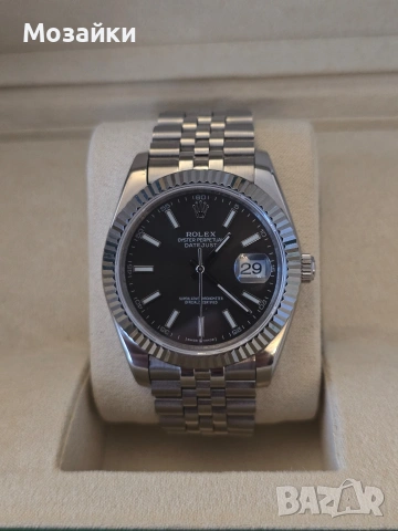 Rolex Datejust 41 mm Fluted Bezel Jubilee Bracelet Rhodium Dial, снимка 2 - Мъжки - 55087466