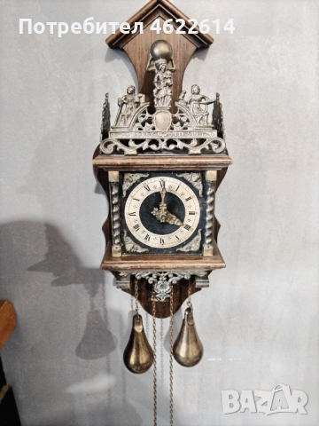 МНОГО КРАСИВ ХОЛАНДСКИ СТЕНЕН ЧАСОВНИК , снимка 4 - Стенни часовници - 53970876