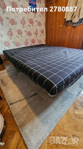 Разтегателен диван IKEA PS с Матрак Murbo и оригинален калъф Rute в черно / бяло , снимка 10 - Дивани и мека мебел - 54742149