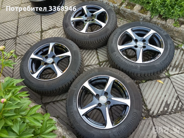Джанти 4х100 15 " с гуми Continental 185/65/15 4x100, снимка 5 - Гуми и джанти - 54600635