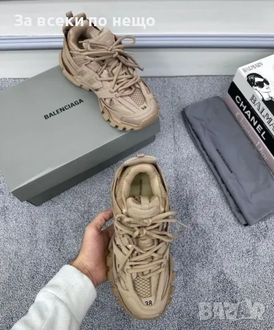 Balenciaga Track Beige Дамски Маратонки👟Дамски Спортни Обувки Код ch92, снимка 3 - Маратонки - 55482587