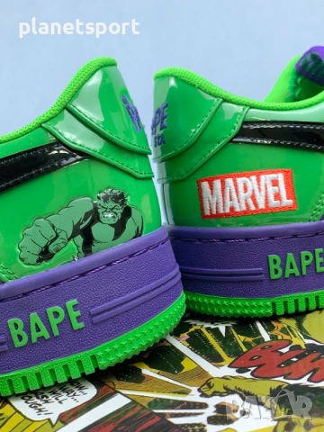 Marvel x BAPE Bapesta "Hulk" – Premium Streetwear Collector Edition | Размери 36-46, снимка 5 - Маратонки - 54669971
