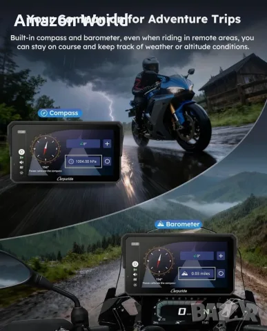 Навигация и Carplay за мотор! Carpuride W602BS Pro 6” Waterproof Motorcycle GPS Navigation Screen , снимка 12 - Мотоциклети и мототехника - 55350695