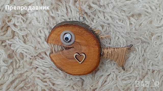 ръчно изработена декорация „Дървена Рибка“