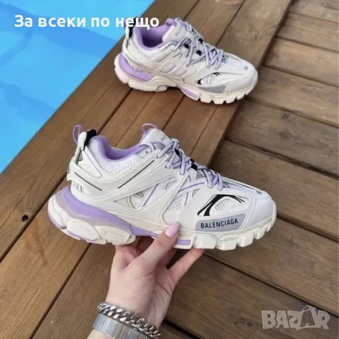 Balenciaga Track White/Purple Дамски Маратонки👟Дамски Спортни Обувки Код ch87, снимка 4 - Маратонки - 55482346