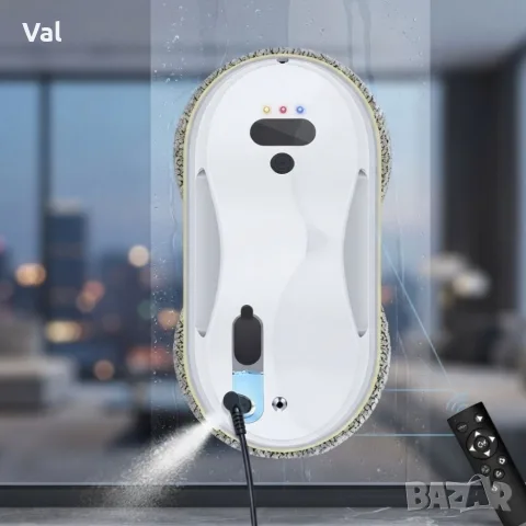 Интелигентен робот за прозорци W15S – автоматично пръскане и мощно засмукване 2800 Pa, снимка 6 - Прахосмукачки - 55669710