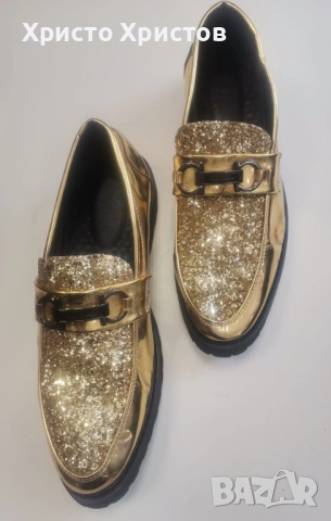 Мъжки златисти обувки ✔️ Размер 42