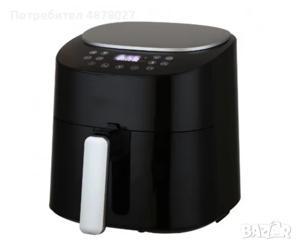 Фритюрник, 1300W, 4.2л., горещ въздух, таймер, до 200°C, Черен/Бял, снимка 2 - Фритюрници - 55674980