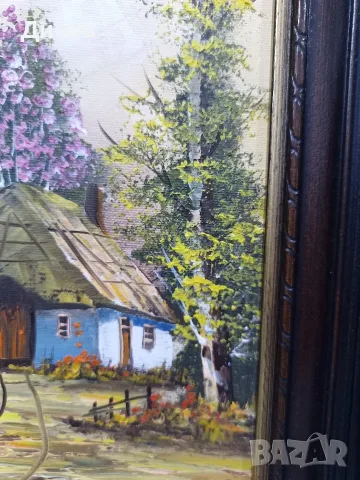 Маслен пейзаж с рамка (41х51 см) - Внос от Австрия, снимка 3 - Картини - 55533878