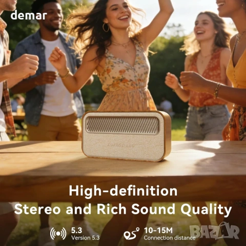 Ретро Bluetooth колонка 45W с USB, AUX и TF карта, снимка 6 - Тонколони - 54891011
