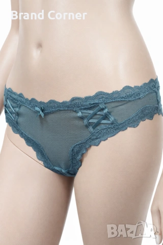 Комплект дамско бельо Hunkemöller – сутиен 90C и бикини XL, тюркоазено-син цвят с дантела, снимка 7 - Бельо - 54516764