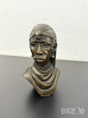 Бронзиран бюст на масайски войн. №8031