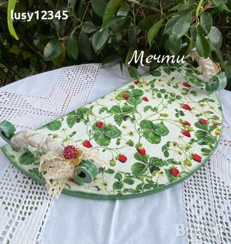 Поднос-Горски ягоди!🍓🌿🍓, снимка 2 - Декорация за дома - 54626668