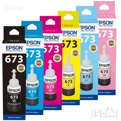 Продавам Комплект мастила за L800, L805, L810, L850, L1800 (6 х 70 ml, T673), снимка 3 - Консумативи за принтери - 54188250
