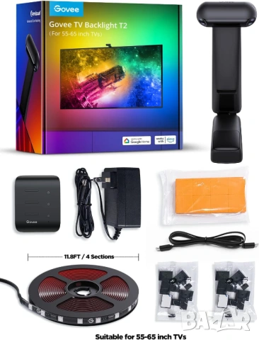 LED подсветка за телевизор Govee Envisual TV Backlight T2 55 65 inch - НОВА, снимка 8 - Стойки, 3D очила, аксесоари - 54684149