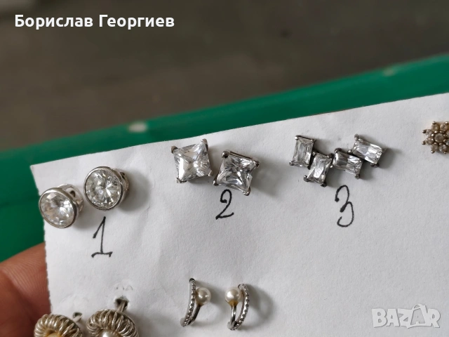 Сребърни обеци 925 10 чифта, снимка 2 - Обеци - 32205314