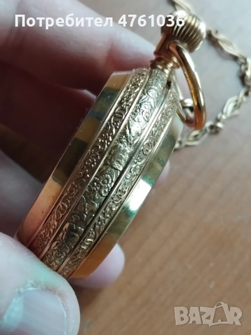 Позлатен джобен часовник "Elgin" с кюстек , снимка 8 - Антикварни и старинни предмети - 54055761