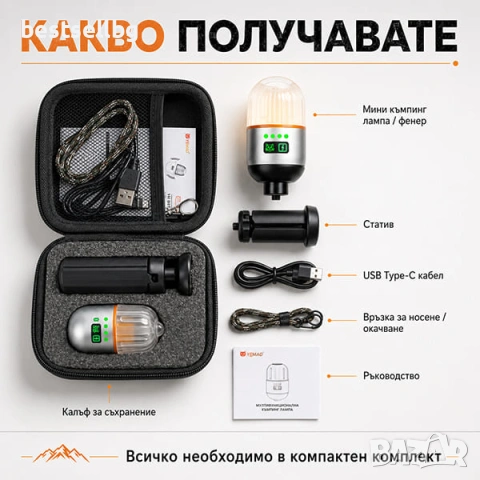 Мощна къмпинг лампа осветление LED фенер за палатка туризъм рибов, снимка 7 - Къмпинг осветление - 54367164