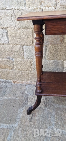 Винтидж помощна масичка с чекмедже, снимка 6 - Маси - 54229933